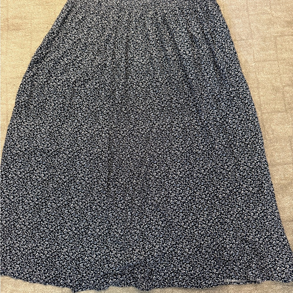 Faherty Black and White Floral Maxi Skirt